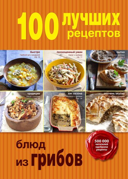 Обложка книги  «100 лучших рецептов блюд из грибов»
