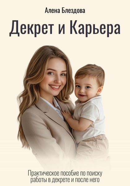 Обложка книги  «Декрет и Карьера. Практическое пособие по поиску работы в декрете и после него»
