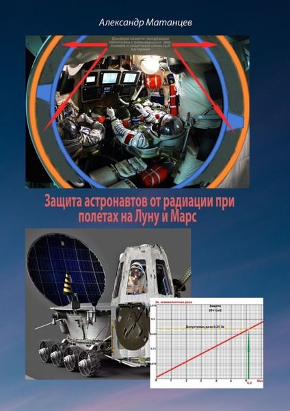 Обложка книги  «Защита астронавтов от радиации при полетах на Луну и Марс»