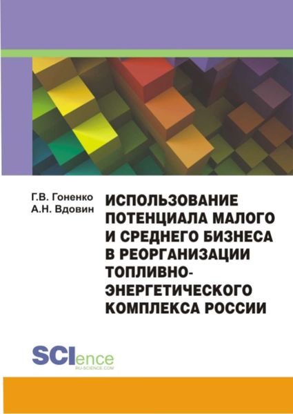 Обложка книги  «Использование потенциала малого и среднего бизнеса в реорганизации топливно-энергетического комплекса России. Монография»
