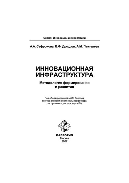 Обложка книги  «Инновационная инфраструктура: методология формирования и развития»