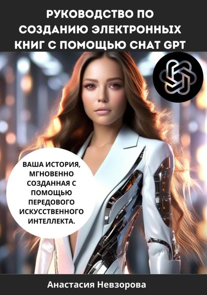 Обложка книги «Руководство по созданию электронных книг с помощью Chat GPT. Ваша история, мгновенно созданная с помощью передового искусственного интеллекта.»