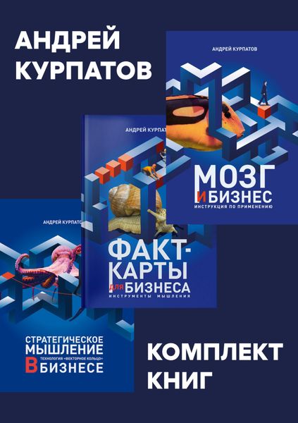 Обложка книги  «Комплект книг: Мозг и бизнес / Факт-карты для бизнеса. Эффективный инструмент решения задач / Стратегическое мышление в бизнесе. Технология «Векторное кольцо»»