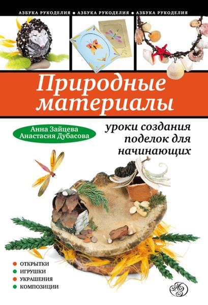 Обложка книги  «Природные материалы: уроки создания поделок для начинающих»