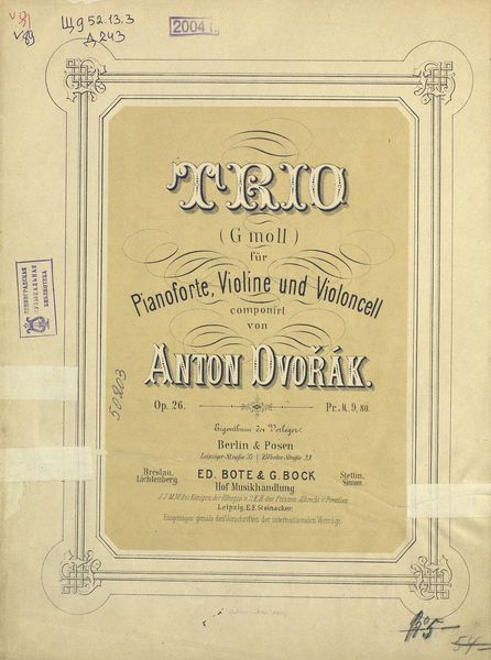 Обложка книги  «Trio (G-moll) fur Pianoforte, Violine und Violoncell»