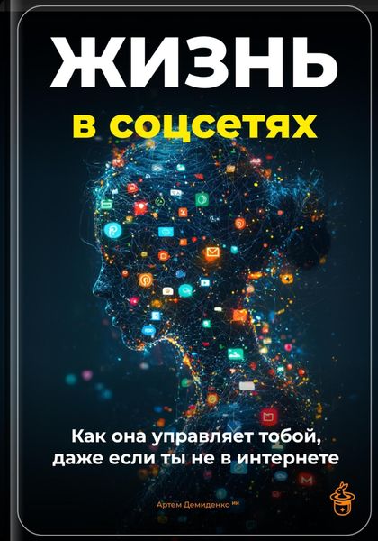 Обложка книги  «Жизнь в соцсетях: Как она управляет тобой, даже если ты не в интернет»