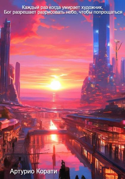 Обложка книги  «Каждый раз когда умирает художник, Бог разрешает разрисовать небо, чтобы попрощаться»