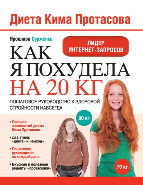Обложка книги  «Диета Кима Протасова. Как я похудела на 20 кг. Пошаговое руководство к здоровой стройности навсегда»