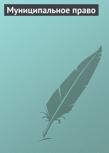 Обложка книги «Муниципальное право»