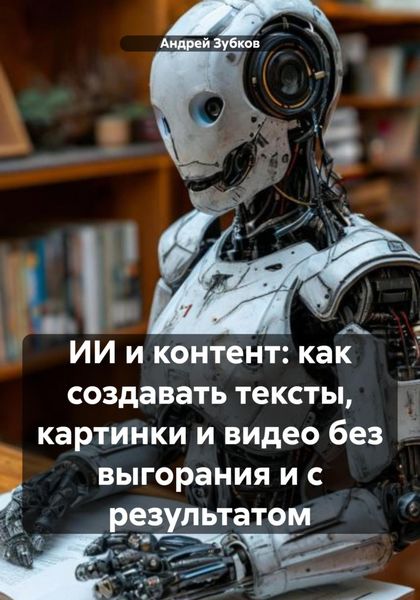 Обложка книги  «ИИ и контент: как создавать тексты, картинки и видео без выгорания и с результатом»