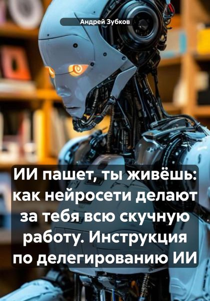 Обложка книги  «ИИ пашет, ты живёшь: как нейросети делают за тебя всю скучную работу. Инструкция по делегированию ИИ»