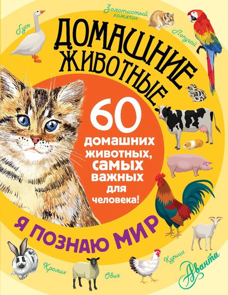 Обложка книги  «Домашние животные. 60 домашних животных, самых важных для человека!»