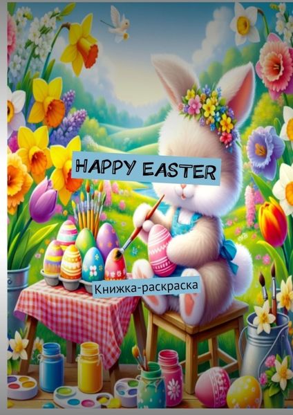 Обложка книги  «Happy Easter. Книжка-раскраска»