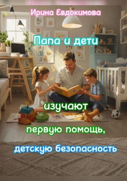 Обложка книги  «Папа и дети изучают первую помощь, детскую безопасность»