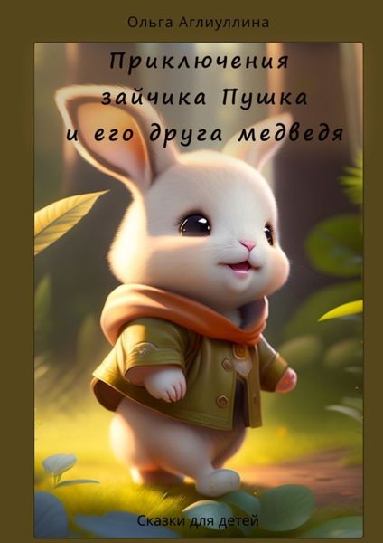Обложка книги  «Приключения зайчика Пушка и его друга медведя»