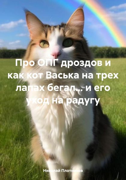 Обложка книги  «Про ОПГ дроздов и как кот Васька на трех лапах бегал… и его уход на радугу»