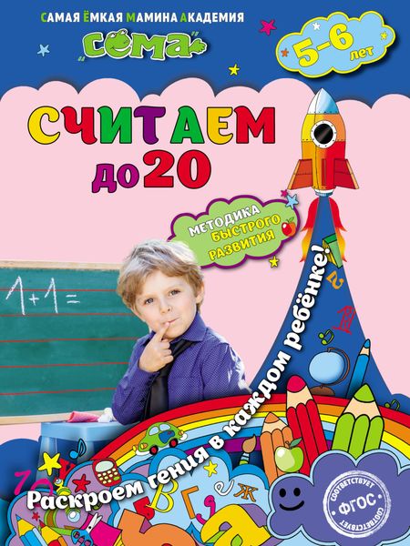 Обложка книги  «Считаем до 20. Для детей 5–6 лет»