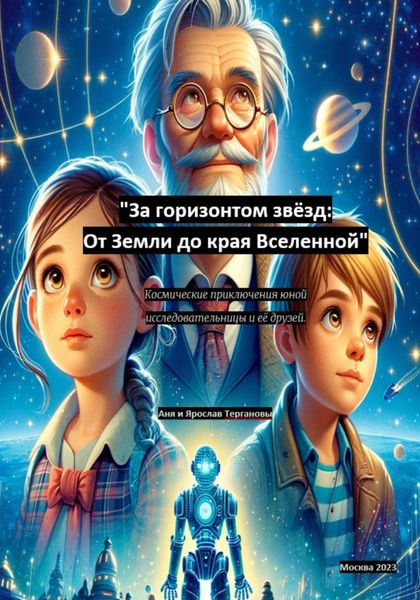 Обложка книги  «За горизонтом звёзд: От Земли до края Вселенной. Космические приключения юной исследовательницы и её друзей»