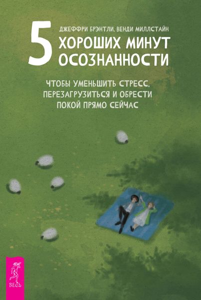 Обложка книги  «5 хороших минут осознанности, чтобы уменьшить стресс, перезагрузиться и обрести покой прямо сейчас»
