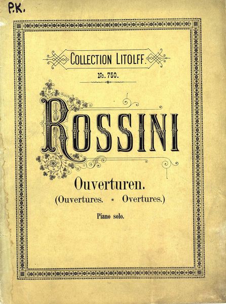 Обложка книги  «Ouvertures Choisies pour Piano a 2 ms. de G. Rossini»