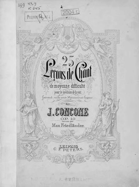 Обложка книги  «25 lecons de Chant de moyenne difficulte pour le medium de la voix»