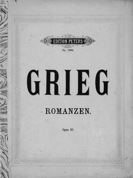 Обложка книги  «Vier Romanzen fur eine Singstimme mit Klavierbegleitung v. Ed. Grieg»