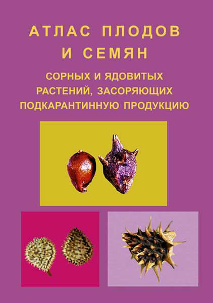 Обложка книги  «Атлас плодов и семян сорных и ядовитых растений, засоряющих подкарантинную продукцию»
