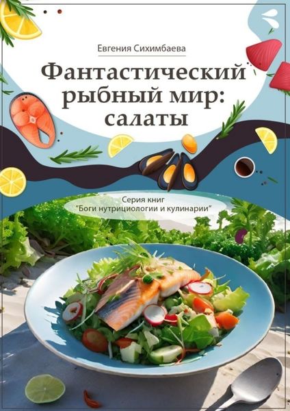 Обложка книги  «Фантастический рыбный мир: салаты. Серия книг «Боги нутрициологии и кулинарии»»