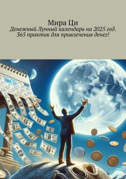 Обложка книги  «Денежный Лунный календарь на 2025 год. 365 практик для привлечения денег!»