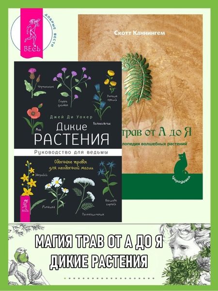 Обложка книги  «Дикие растения: руководство для ведьмы: Обычные травы для необычной магии. Магия трав от А до Я: Полная энциклопедия волшебных растений»