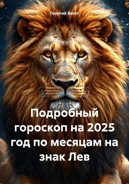 Обложка книги  «Подробный гороскоп на 2025 год по месяцам на знак Лев»