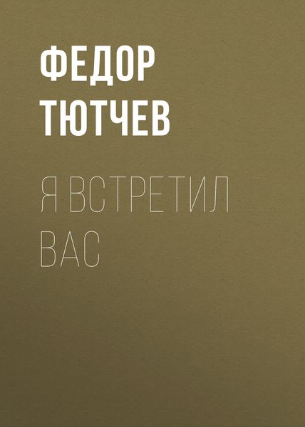 Обложка книги «Я встретил вас»