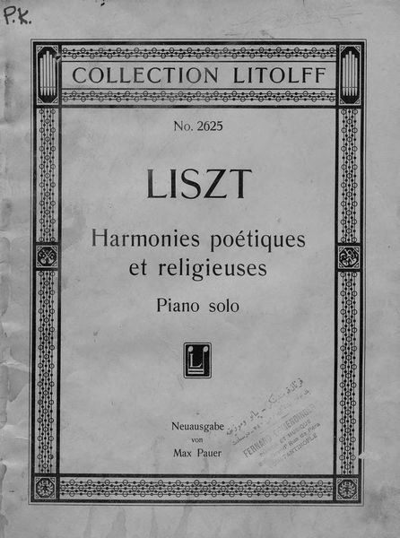 Обложка книги  «Auswahl aus Harmonies poetiques et religieuses»