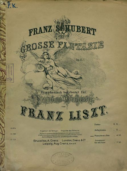 Обложка книги  «Grosse Fantasie, op. 15, fur Piano und Orchester v. F. Liszt simphonisch bearb. Pianostimme allein»