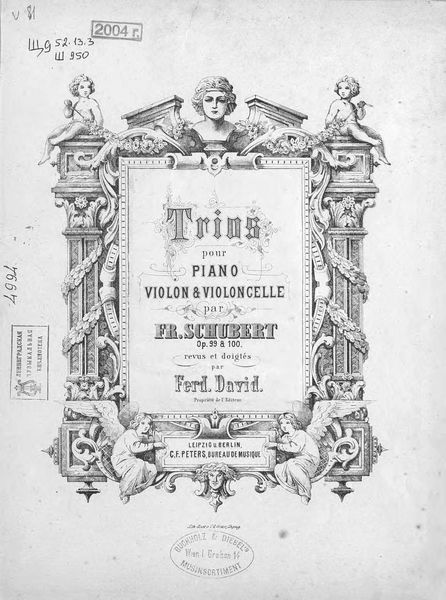 Обложка книги  «Trios pour piano, violon et violoncelle par Fr. Schubert»