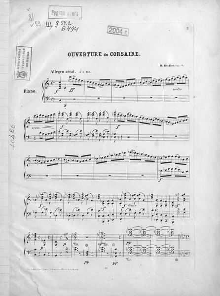 Обложка книги  «Ouverture du Corsaire par Hector Berlioz»