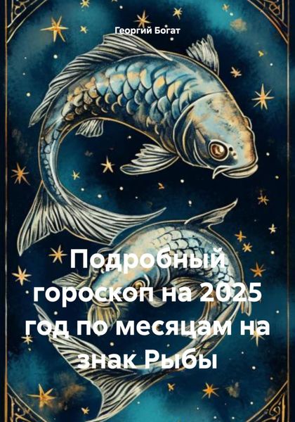 Обложка книги «Подробный гороскоп на 2025 год по месяцам на знак Рыбы»