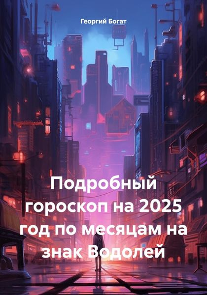 Обложка книги «Подробный гороскоп на 2025 год по месяцам на знак Водолей»