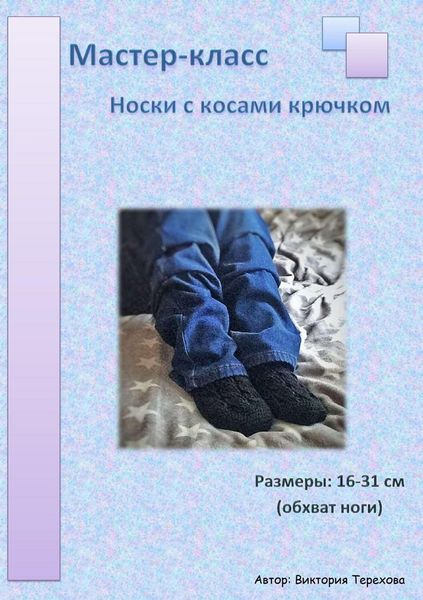 Обложка книги  «Мастер-класс: Носки с косами крючком»