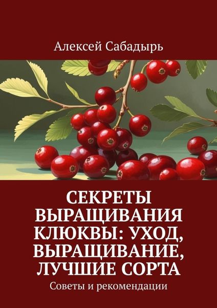 Обложка книги  «Секреты выращивания клюквы: уход, выращивание, лучшие сорта. Советы и рекомендации»
