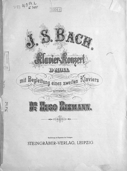 Обложка книги  «Klavier-Konzert D-moll mit Begleitung eines zweiten Klaviers»