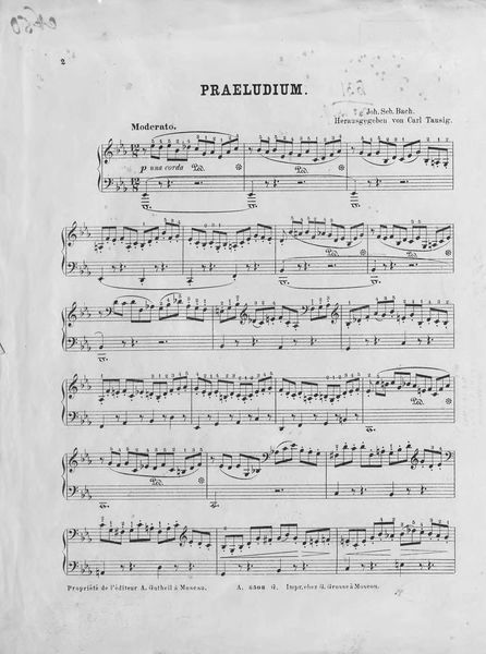 Обложка книги  «Praludium, Fuge und Allegro von J. S. Bach»