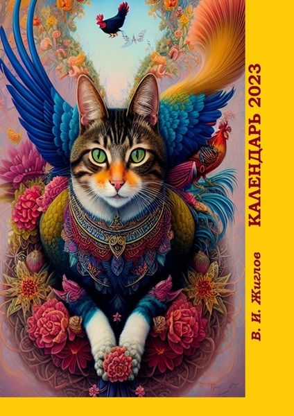 Обложка книги  «Календарь-2023. Сказочные химеры–котопетушки»