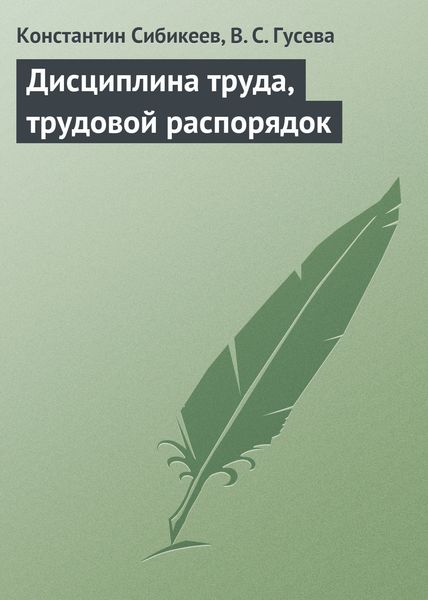 Обложка книги «Дисциплина труда, трудовой распорядок»