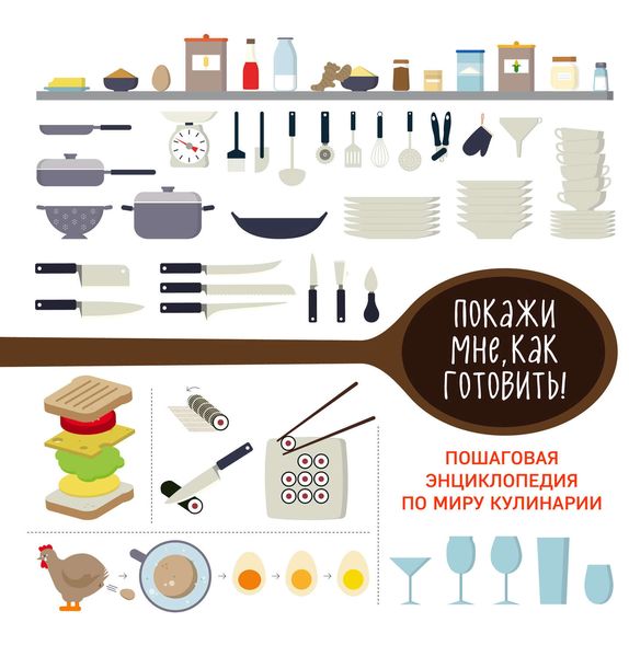 Обложка книги  «Покажи мне, как готовить! Пошаговая энциклопедия по миру кулинарии»