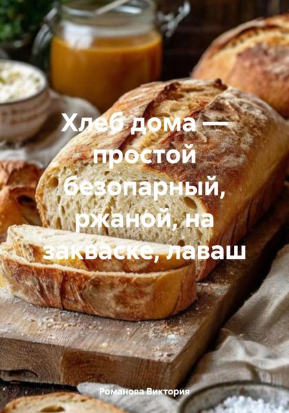 Обложка книги  «Хлеб дома – простой безопарный, ржаной, на закваске, лаваш»