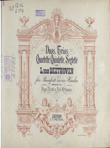 Обложка книги  «Quartette v. L. van Beethoven fur Pianoforte zu 4 Hd.»