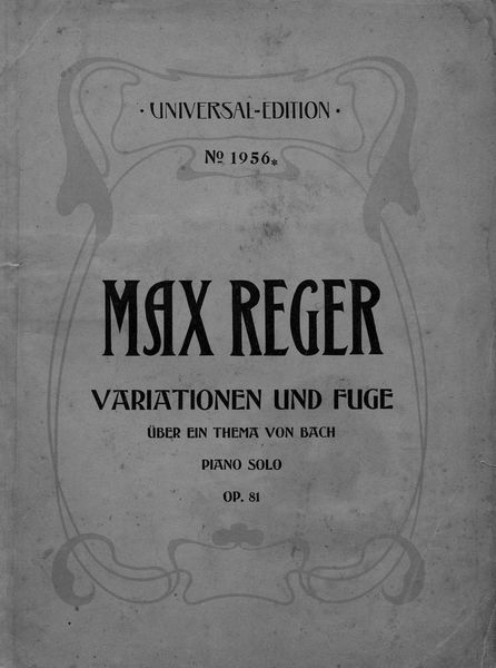 Обложка книги  «Variationen und Fuge uber ein Thema von Joh. Seb. Bach fur Klavier zu 2 Hd.»