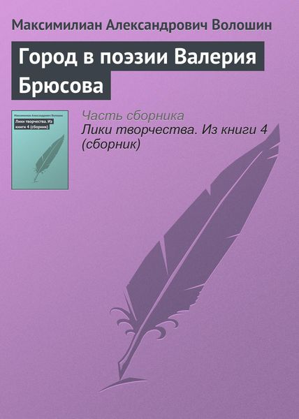Обложка книги  «Город в поэзии Валерия Брюсова»