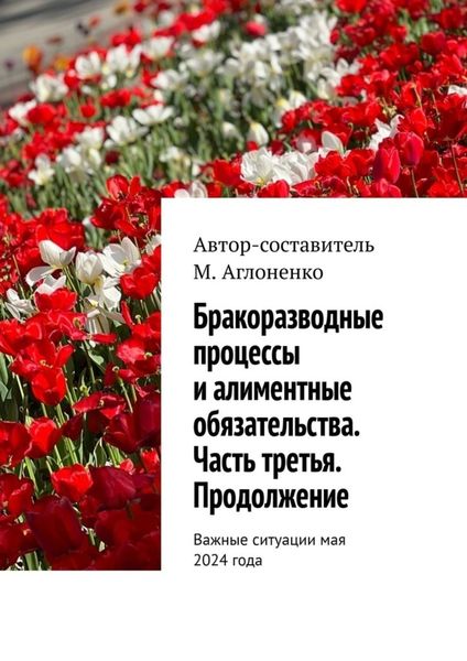Обложка книги  «Бракоразводные процессы и алиментные обязательства. Часть третья. Продолжение. Важные ситуации мая 2024 года»